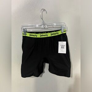 Intensity Girls 5in Stolen Base Low Rise Slider Shorts, Black Optic Yellow,‎ XL